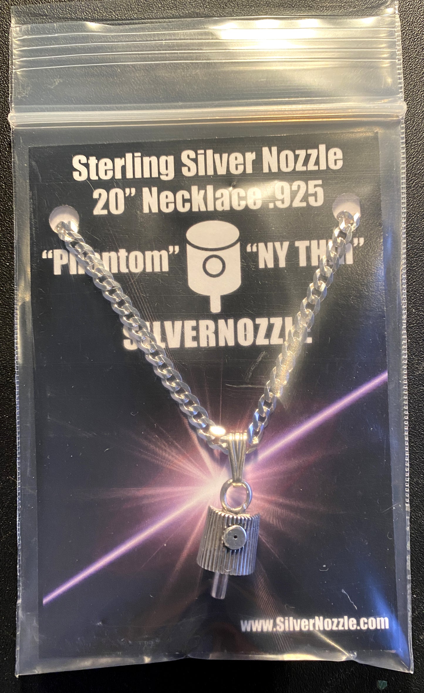 Phantom / Ny Thin Silver Nozzle w 20"
Italian Link Curb Chain.