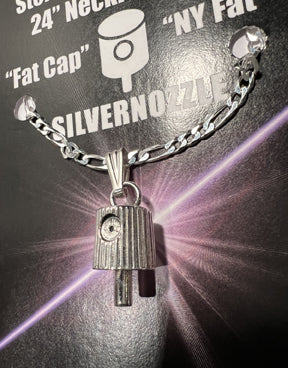 Fat Cap Silver Nozzle w Figaro Link 24" Chain
